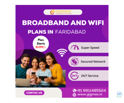 Cheapest Broadband and WiFi Plans in Faridabad – Gigmax Internet Deals