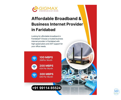 Are You Looking for the Best Business Internet Plans in Faridabad? Choose Gigmax Broadband Today