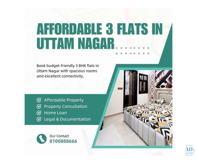 Affordable 3 Flats in Uttam Nagar
