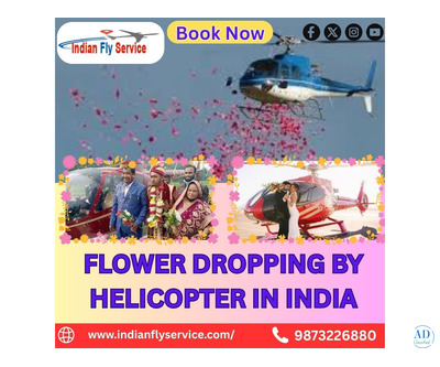 Flower dropping by helicopter in india