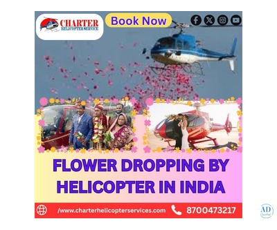 Flower dropping by helicopter in india
