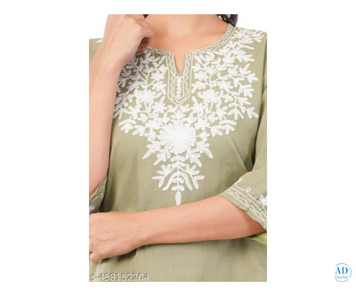 NewRKCollection  Women Embroidered Pure Cotton Straight Kurta