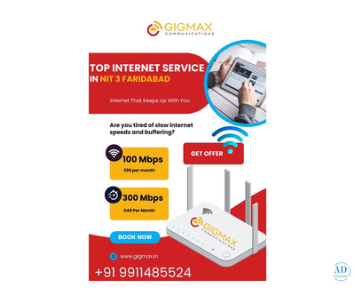 Top Internet Service in NIT 3 Faridabad – Unlimited WiFi Plans by Gigmax