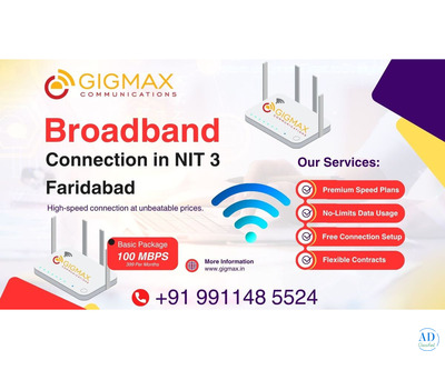 Broadband Connection in NIT 3 Faridabad – Reliable High-Speed WiFi by Gigmax