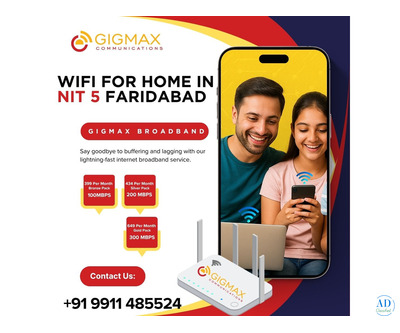 WiFi for Home in NIT 5 Faridabad – Get Fast, Affordable Internet by Gigmax