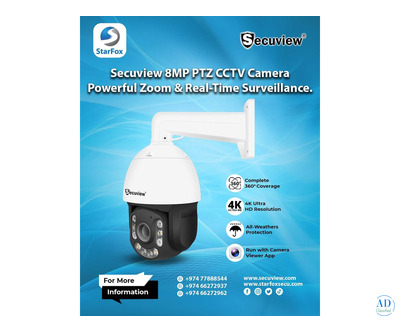 Secuview 8MP PTZ CCTV Camera Powerful Zoom & Real-Time Surveillance.