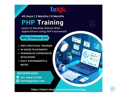 PHP Development Training in Mohali with Certification and Job Support: ToXSL Technologies