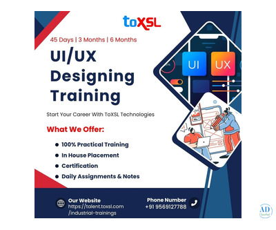 UI/UX Designing Training in Mohali – Design Smart Interfaces with ToXSL Technologies