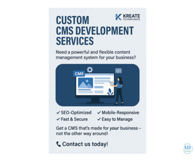 Custom CMS Development Services | Tailored Content Management Solutions by Kreate