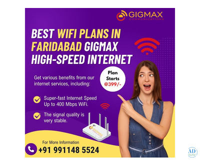 Best WiFi Plan in Faridabad – Gigmax High-Speed Internet