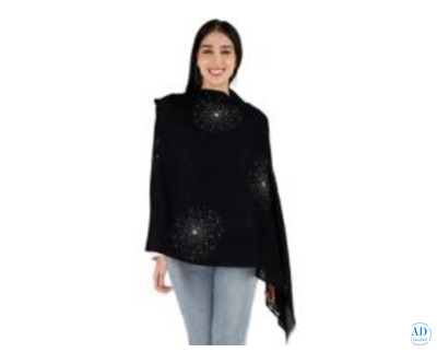 Large Pashmina Shawl with Crystal Beads Burst Design | TCG London