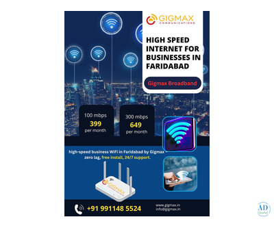 High Speed Internet for Businesses in Faridabad –Choose Gigmax WiFi