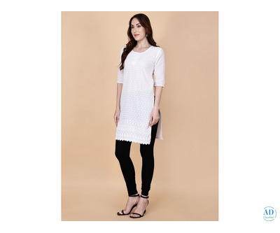 Buy Online Chicken Kurti Round Neck – PrettyLady
