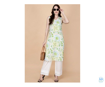 Buy Online 2 Piece Floral Green Suit – PrettyLady