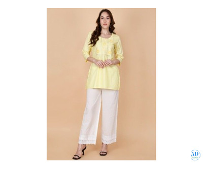 Buy Online Short Kurti Yellow – PrettyLady