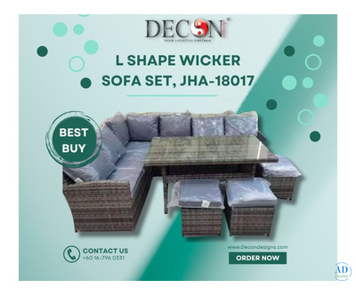L Shape Wicker Sofa Set, JHA-18017