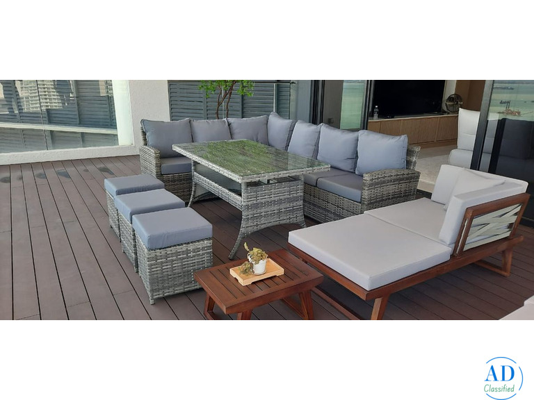 L Shape Wicker Sofa Set, JHA-18017