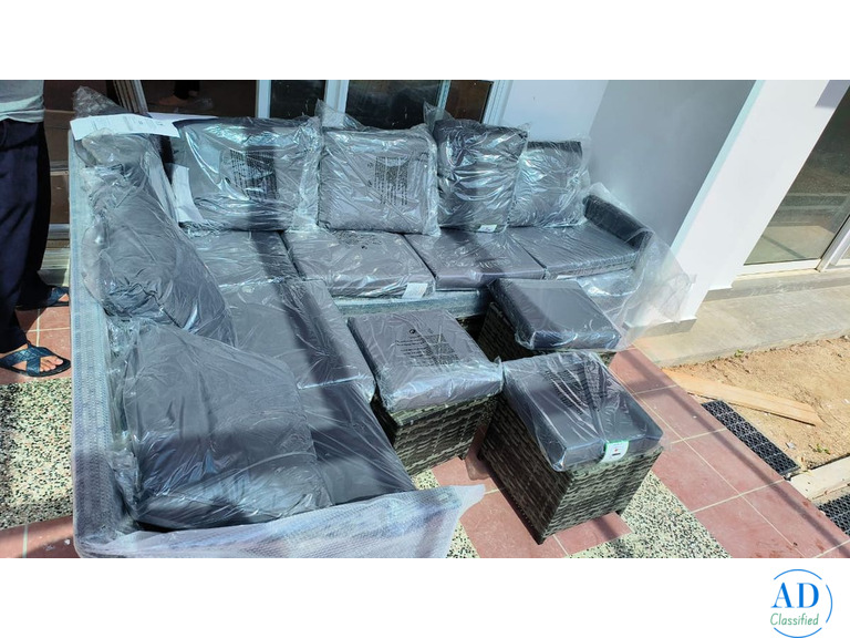 L Shape Wicker Sofa Set, JHA-18017