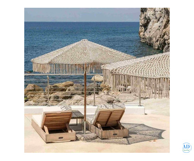 Macrame Outdoor Umbrella | Beach Umbrella with Fringes