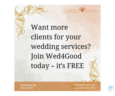 Want more clients Wedding Vendors? Join Wed4Good today – it’s FREE!