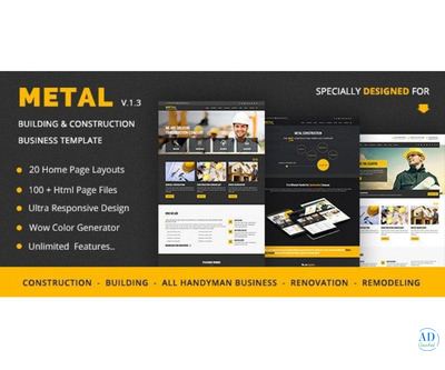 ????️???? Metal - Mobile Friendly Building & Construction Business HTML Template????????