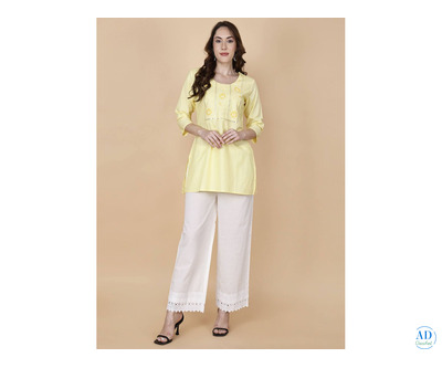 Buy Online Yellow Short Kurti – PrettyLady