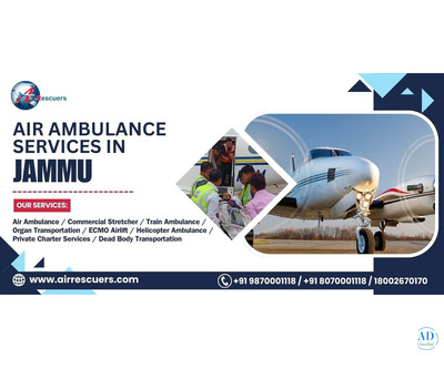 24/7 Emergency Air Ambulance Service in Jammu with ICU and Medical Experts.