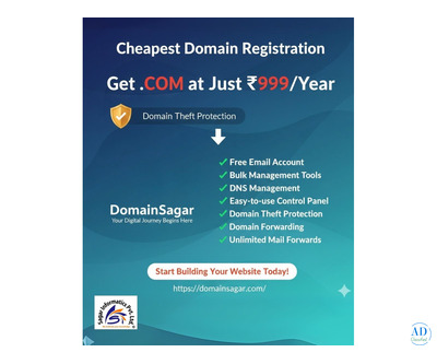 Cheapest Domain Registration – Get .COM at Just ₹999/Year