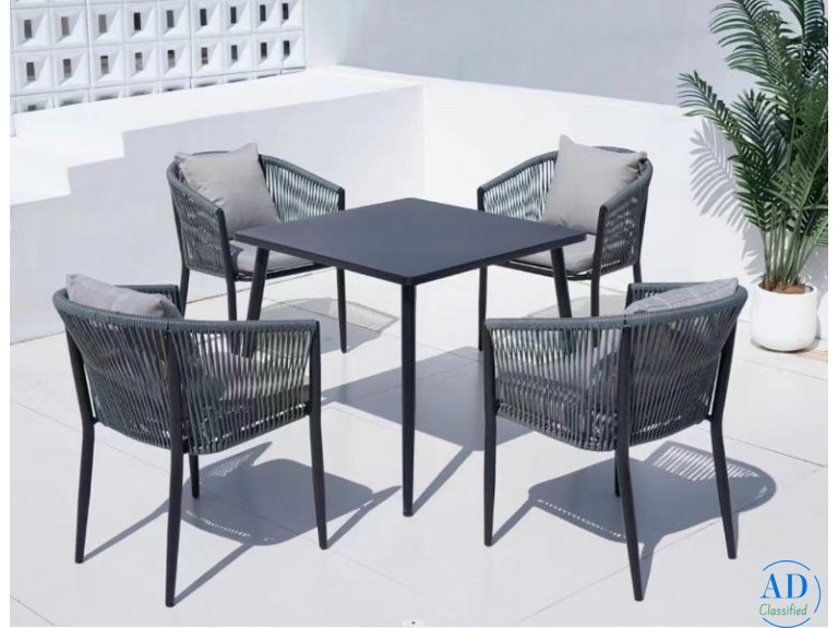 Albana Square Dining Set – Contemporary Outdoor Dining Elegance, JHA-768H
