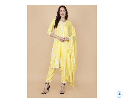 Buy Online 3 Piece Yellow Embroidery Suit – Elegant Style for Every Occasion