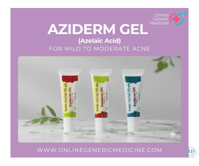 Aziderm Gel (Azelaic Acid) for Rosacea and Acne | Buy at OnlineGenericMedicine