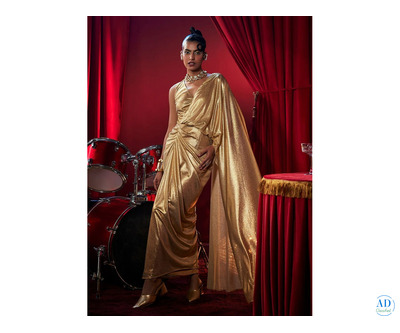 Party wear gown for women Medusa Golden Glam Gown stylish long dress