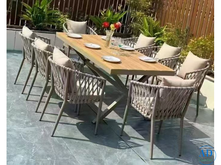 Domi Alfresco Rectangular Dining Set – 7-Piece Outdoor Elegance, JHA-619C