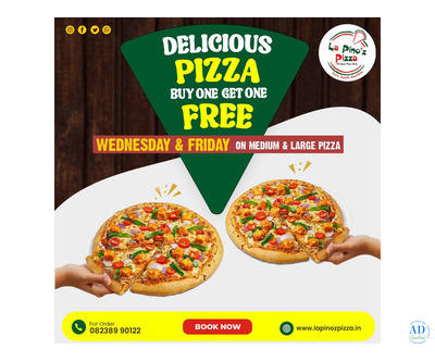 Pizza delivery buy 1 get 1 free Fort Mumbai