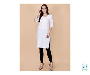 Elegant White Plain Kurti – Simple, Stylish & Affordable | Pretty Lady
