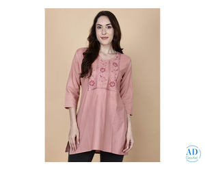 Stylish Onion Pink Short Kurti – Elegant Comfort by Pretty Lady | ₹1,285