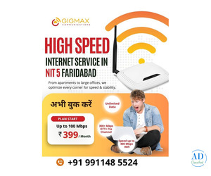 Popular WiFi Internet Service Provider in Badkhal Faridabad – Gigmax