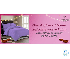 Diwali glow at home welcome warm living with cotton self-striped Duvet Covers