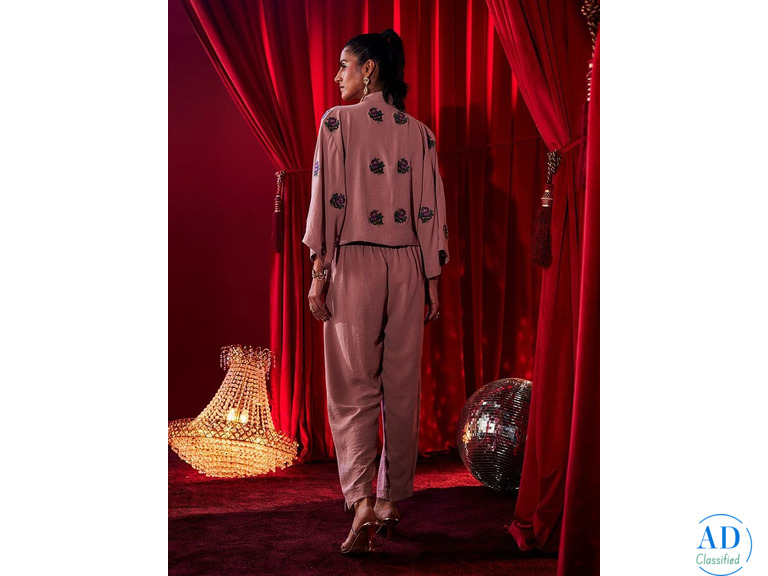 Diadem Floral Cross Stitch Pants – Modern Party Wear Pants