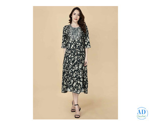 Elegant A-Line Dark Green Kurta – Perfect for Every Occasion | Pretty Lady