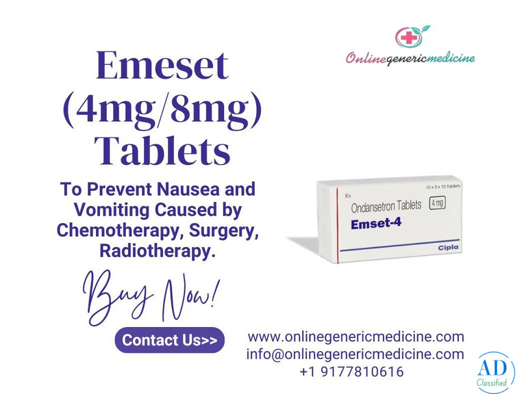 Order Emeset (4mg/8mg) – Effective Ondansetron Tablet | OnlineGenericMedicine