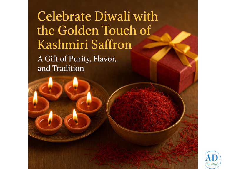 Celebrate Diwali with the Golden Touch of Kashmiri Saffron A Gift of Purity, Flavor, and Tradition..