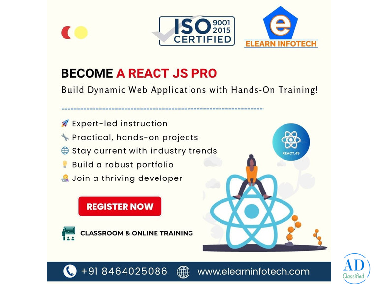 React JS Training in Hyderabad with Real-time Projects– ELearn Infotech