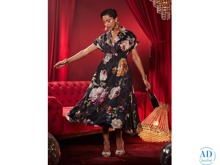 Painted Floral Dress—Girls’ Night Out Party Statement