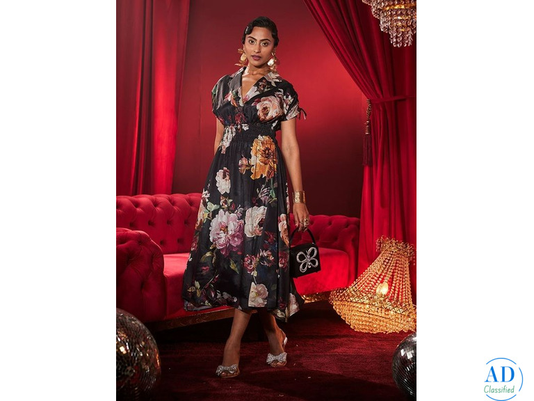 Painted Floral Dress—Girls’ Night Out Party Statement