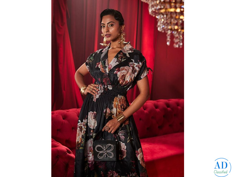 Painted Floral Dress—Girls’ Night Out Party Statement