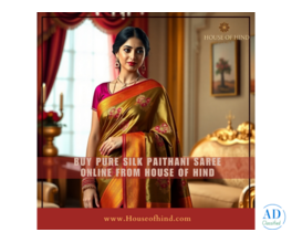 Buy Pure Silk Paithani Saree Online from House of Hind