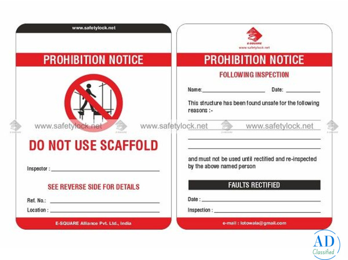 Buy Scaffolding Tags & Holders - Ensure Safe Access and Inspection