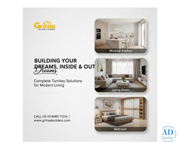 Modern Turnkey Interiors by Grihaa Builders & Interiors, Chennai