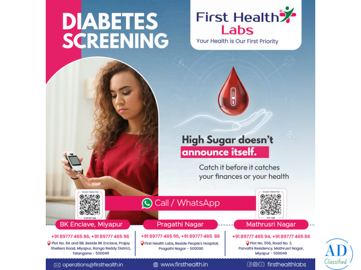 Diabetic Health Checkup in Hyderabad | First Health Packages